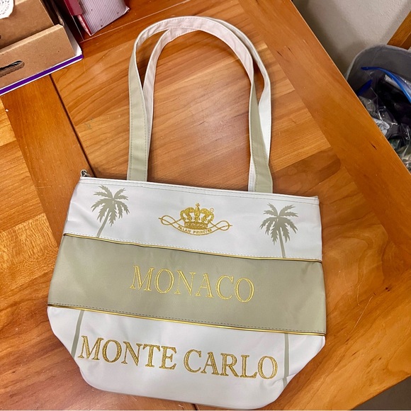 Vintage Monte Carlo Monaco Tote Bag , Small Travel Bag, Mini Bag, Shoulder Bag - Picture 5 of 7